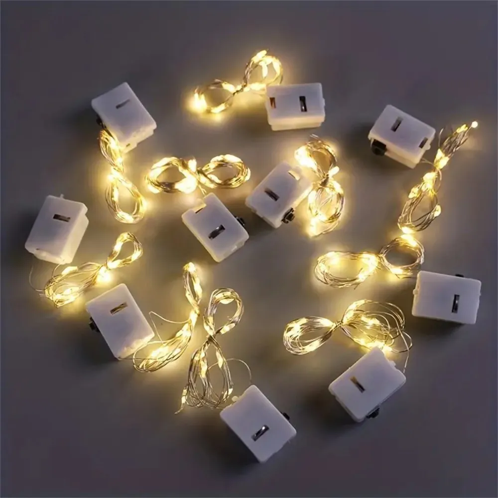4/10/40PC 2M20LED Battery String Lights, Waterproof Copper Wire LED Starry Sky Lights, Used for Party, Bouquet and Room Decorati