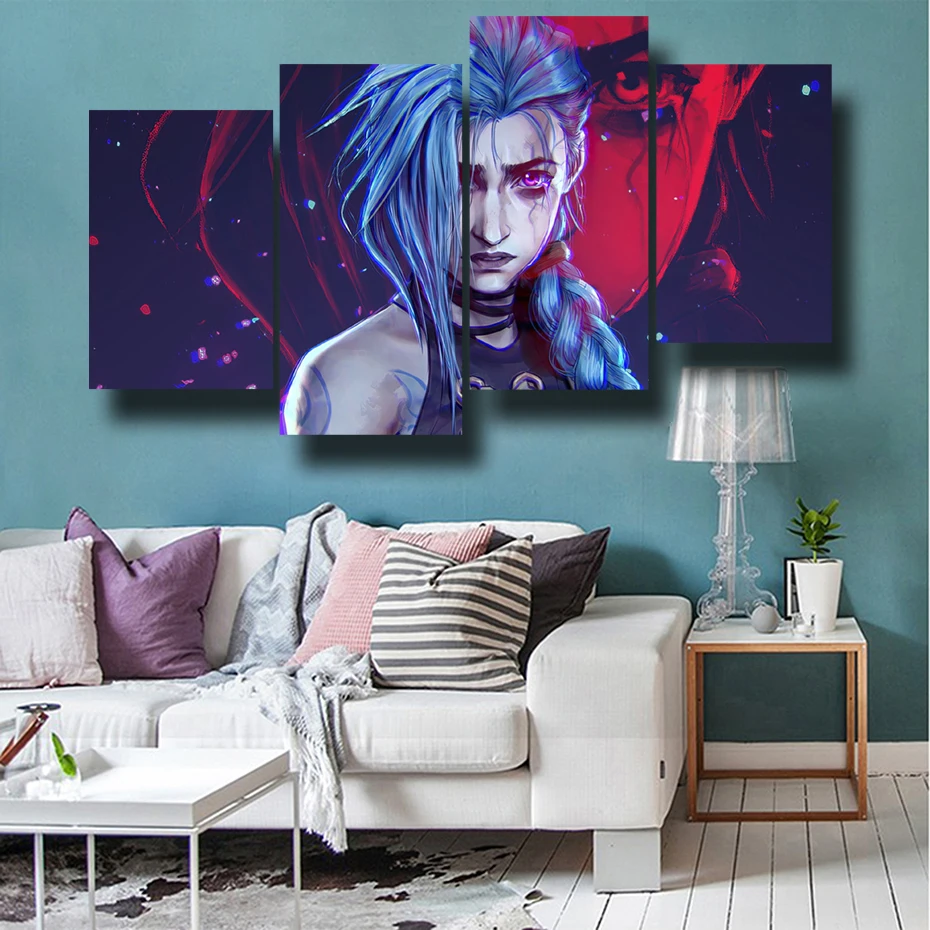 League-of-Legends-War-of-Two-citys-Jinx-p-ster-de-pintura-decorativa ...