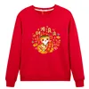 Bright Red Festive Pattern Snake Year Hoodie Family Gathering Parent-Child Clothing New Year Special Offer 4