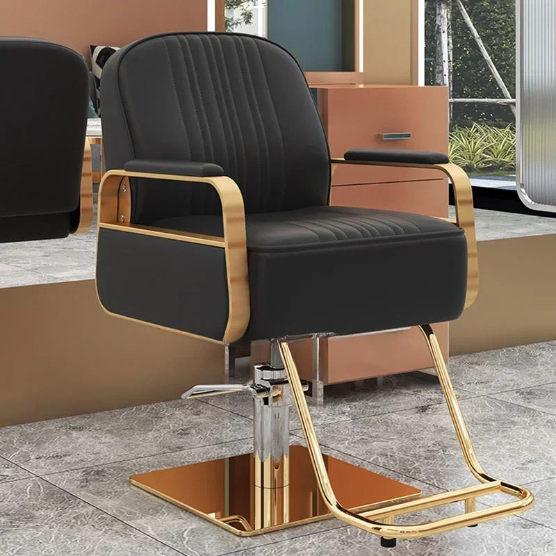 

Hairdressing Simple Luxury Barber Chair Vintage Lift Swivel Barber Chair Perm Shave Cadeira De Barbeiro Salon Furniture WT