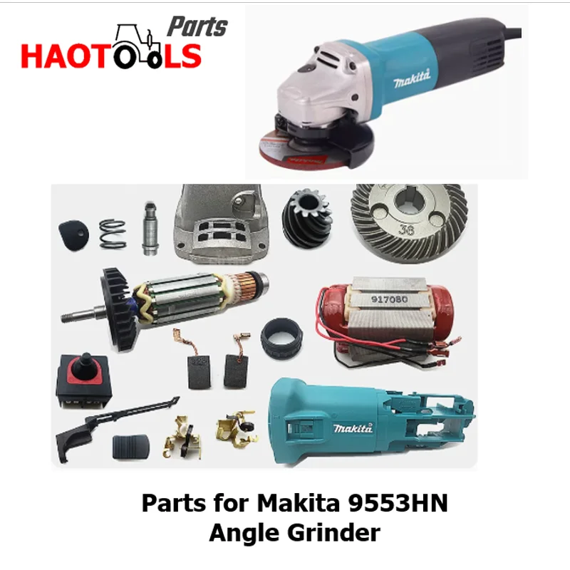 

Запчасти для угловой шлифовальной машины Makita 9553HN, оригинальные аксессуары/корпус роторного статора, алюминиевая головка