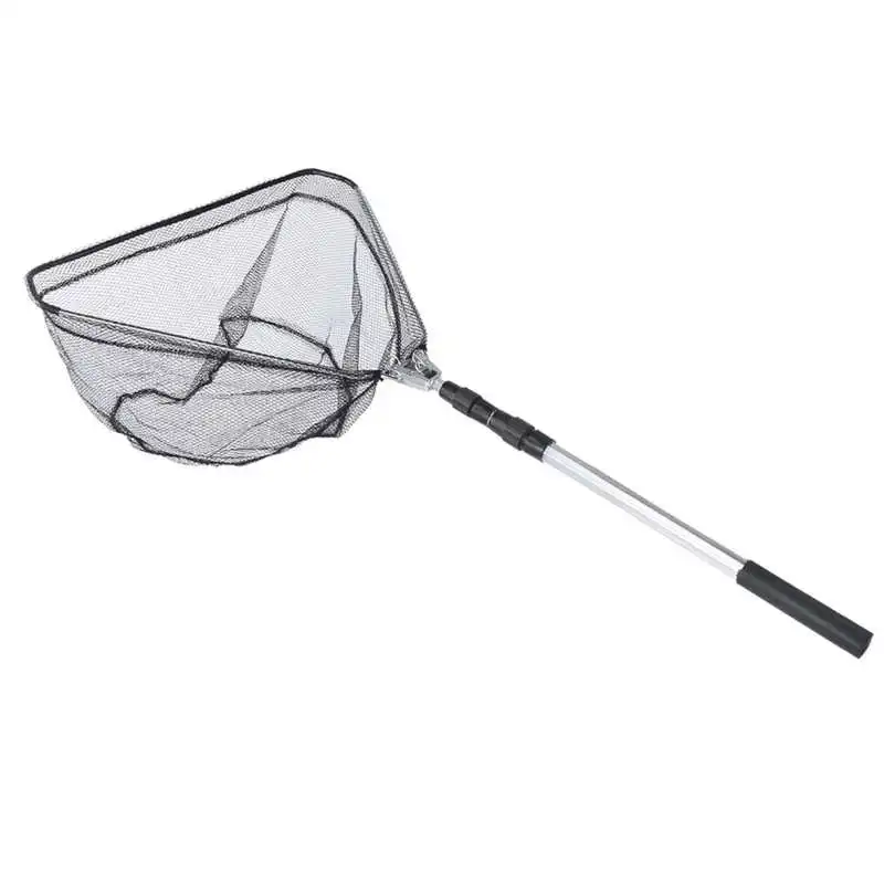 

1.5M Folding Fishing Brail Net Telescopic Fishing Landing Net Scoop Net Triangular Landing Net with Telescoping Pole Handle