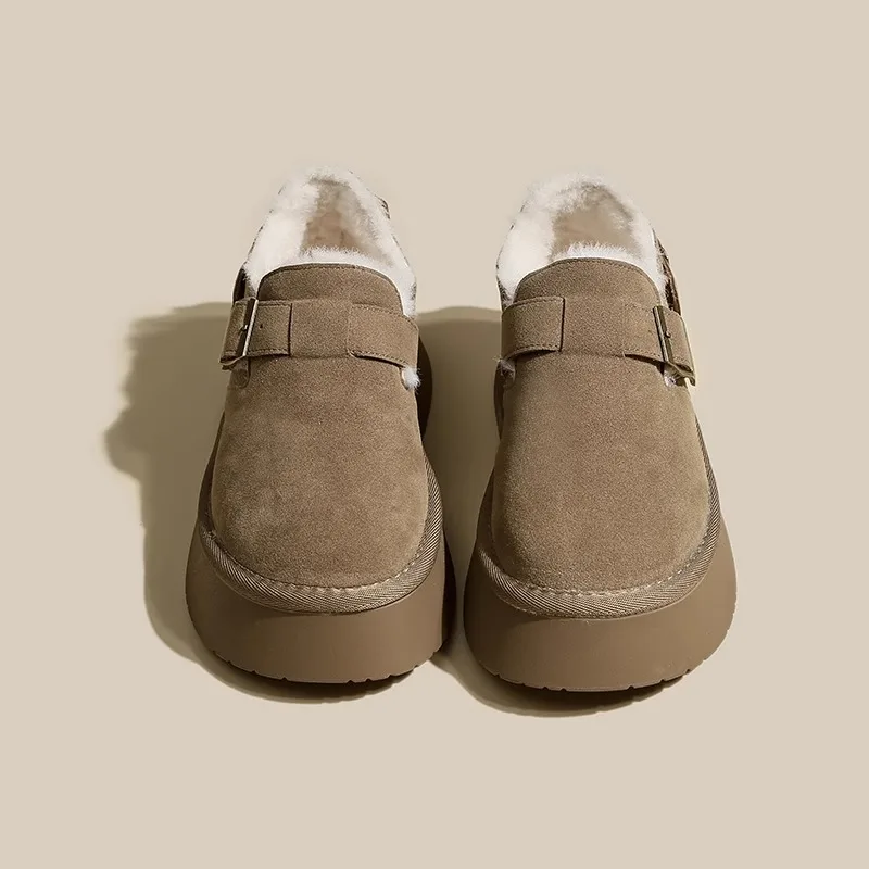 Winter Buckle Women's Vulcanize Shoes with Thick Velvet Lining for Cold Weather