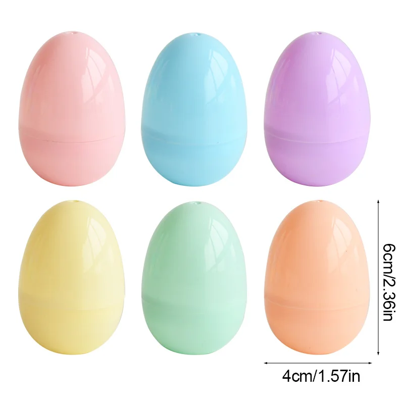 12/24Pcs Fillable Easter Eggs Candy Gift Packing Box Kids Hunt Game Props Surprise Plastic Empty Egg Easter Party Home DIY Decor