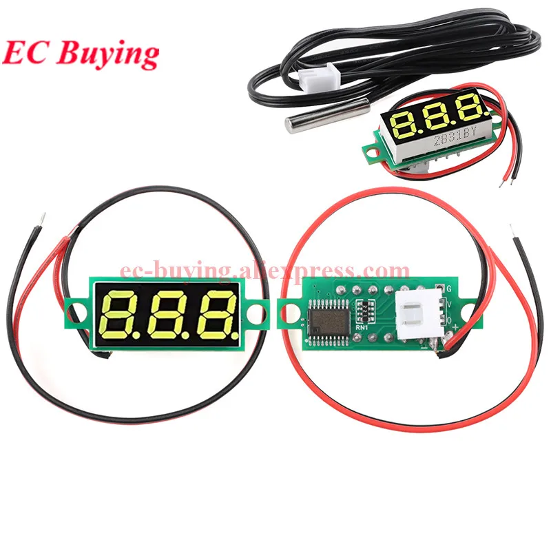 5 Stück/1 Stück DC 12V 24V Mini Digital-Thermometer-Modul NTC Wasserdichte Metallsonde für Auto-Monitor Temperaturbereich -50 ℃ ~ 80 ℃ – Detail 5