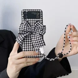 Luxury Korean 3D Camellia Bow Shockproof Bracelet Case for FLIP4 (Bow tie)