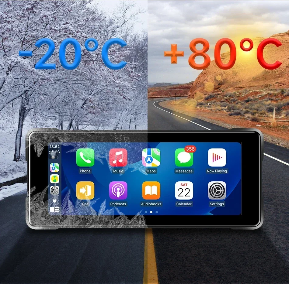 Srnubi Motorrad GPS Navigation Wasserdicht drahtlos Carplay 6,86 Zoll Bildschirm Tragbare Motorrad Android Auto Monitor DVR