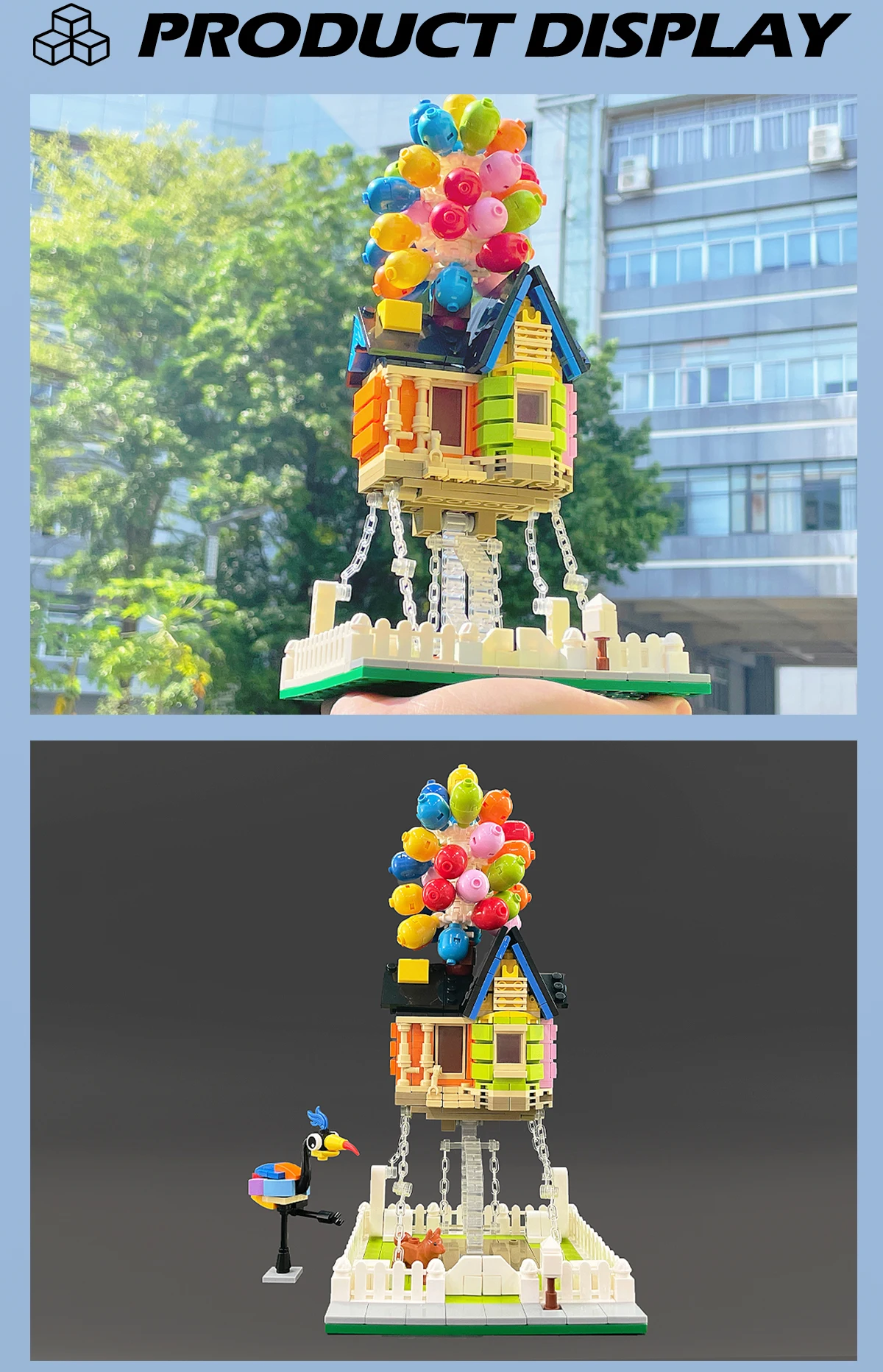 Street View Flying House Weltweite Bausteine MOC Kreative Expert Stadt Modell Serie Ziegel Klassische Film Spielzeug Für Kinder Geschenke – Detail 4