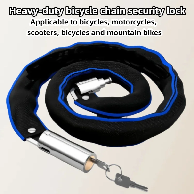 กุญแจล็อคโซ่จักรยานแบบหนัก ป้องกันการโจรกรรม สำหรับจักรยานไฟฟ้า จักรยานเสือภูเขา แบบพกพา พร้อมสายล็อคยาวสำหรับความปลอดภัยของประตู 1