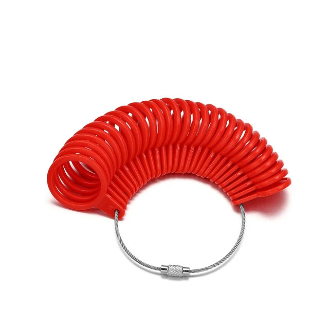 1pcs Professional Jewelry Tools Ring Mandrel Stick Finger Gauge Ring Sizer Measuring UK/US Size For DIY Jewelry Size Tool Sets ring Red