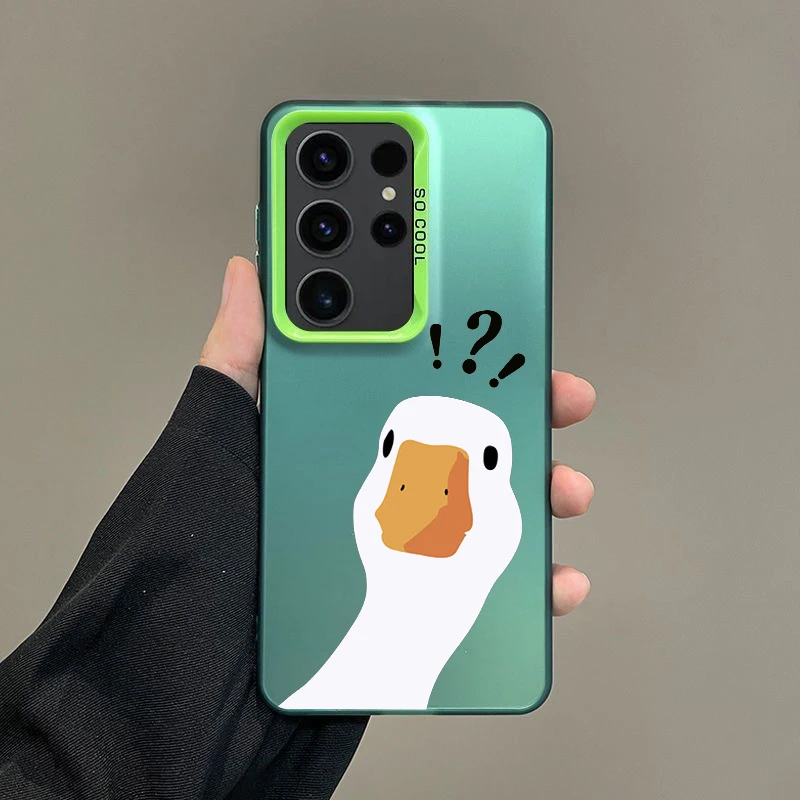 Silver IMD Cartoon Doubt Duck Phone Case