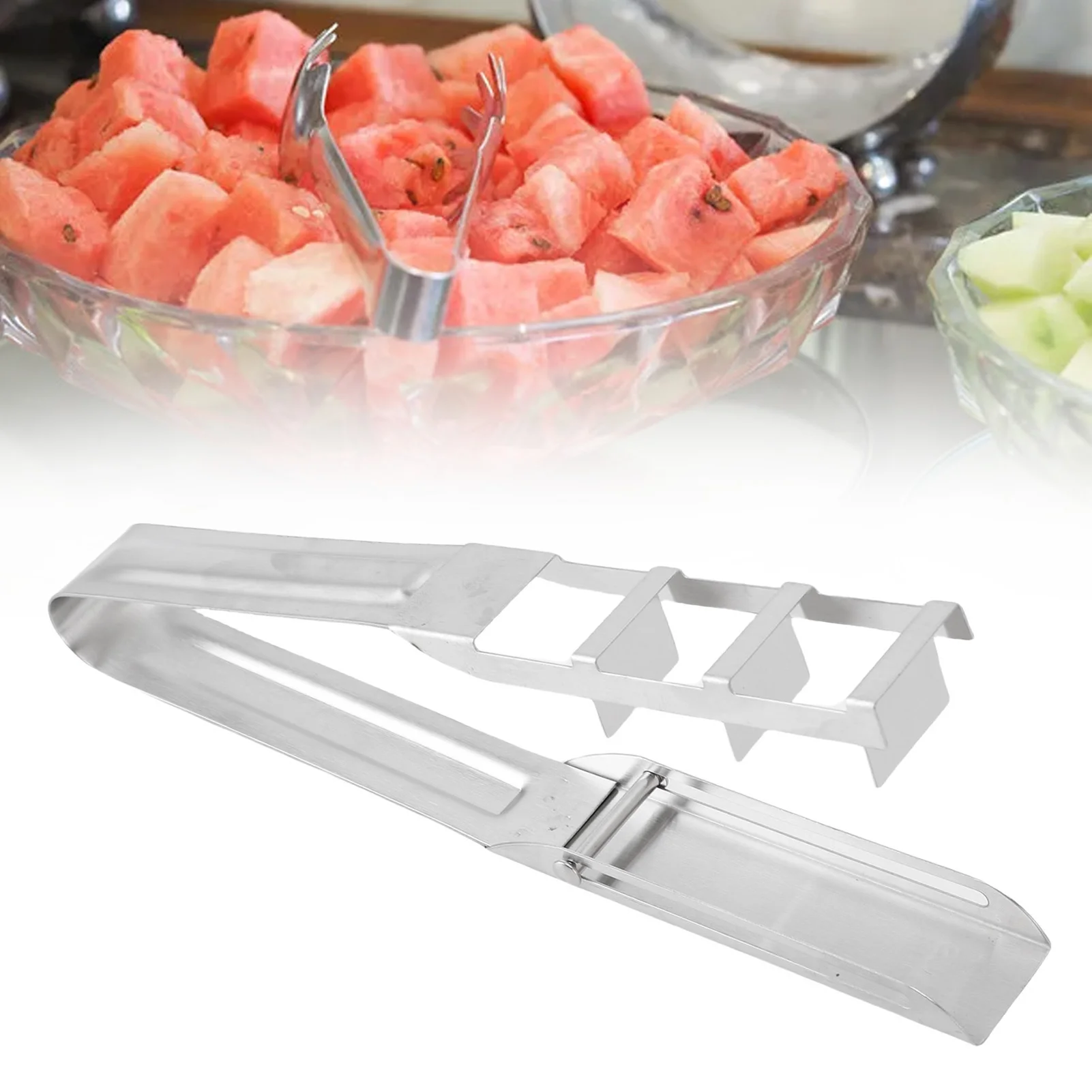 Fruit Cutter Melon Cube Melon Cutter Watermelon Cutter Grid Non Slip Multifunctional Detachable Melon Cube for Cantaloupe Papaya