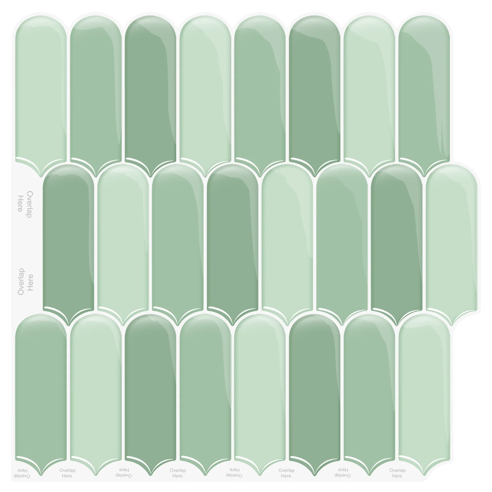 

Premium Peel and Stick Tiles 3D Green lWaterproof Kitchen Backsplash Decor Self Adhesive Wallpaper