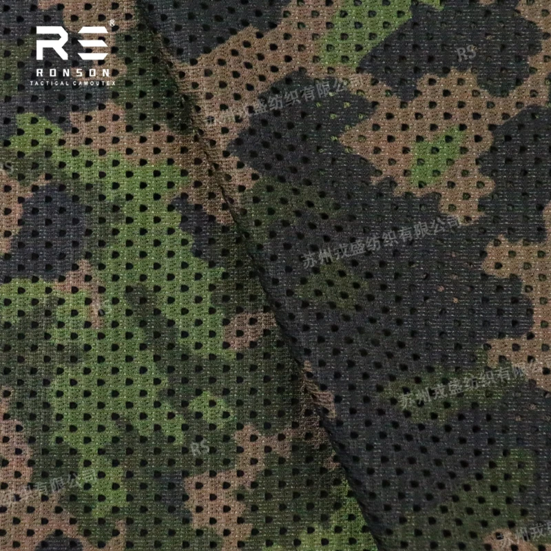 Mesh fabric 120gsm Finnish Terrain camouflage tactical tricot mesh for printed tactical fabric