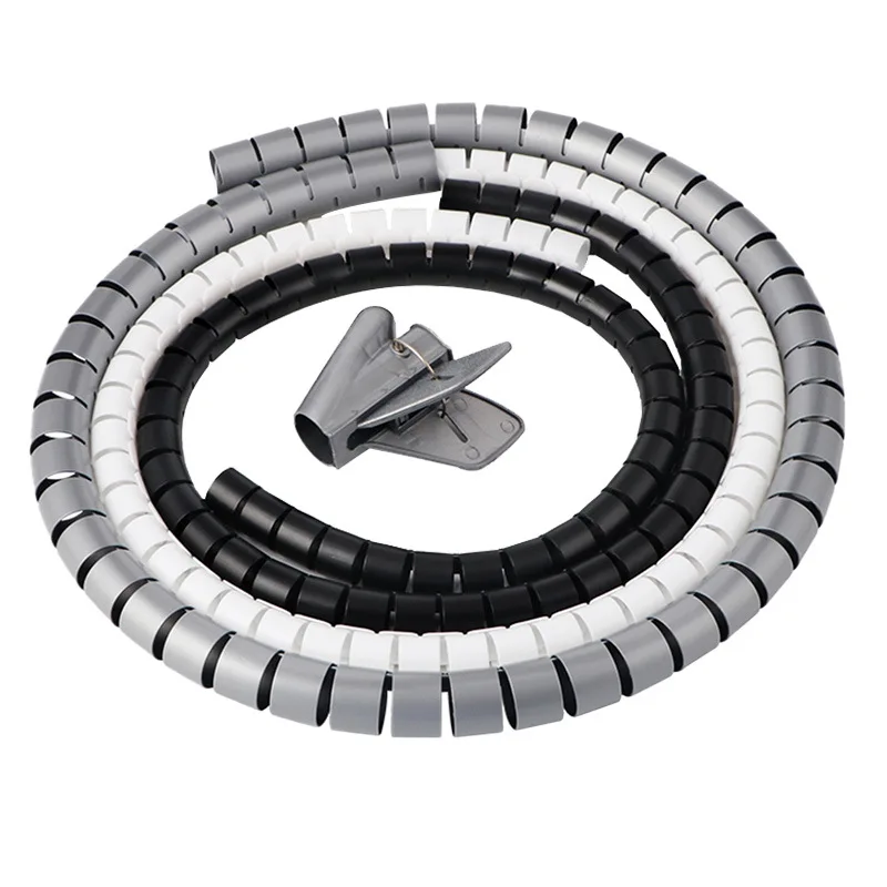 2Meters Spiral Cable Protector Line Organizer Tube Motorcycle Wire Protection Sleeve Flame Retardant Anti-Bite Cover Color