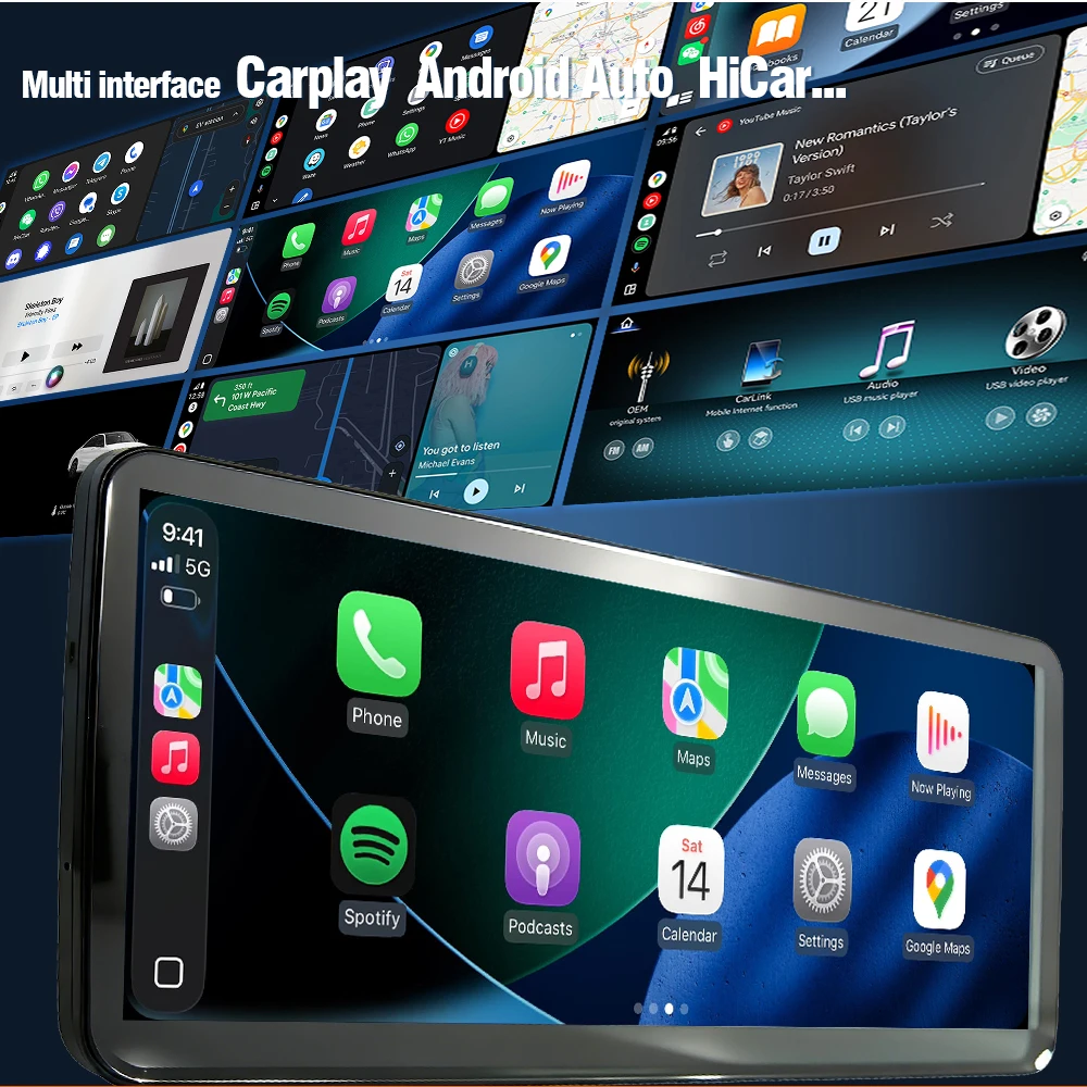 AUTOTOP Pantalla Táctil Multimedia para Automóvil de 10.25/12.3 Pulgadas para Mercedes-Benz Clase C W204 C204 S204 W205 A205 C205 S205 2007-2019 NTG4.0 NTG4.5 NTG5.0, CarPlay Inalámbrico, Android Auto, Estéreo para Automóvil Ultrafino de 12.3 Pulgadas con Bisel Ultraestrecho, Control OEM con Perilla y Volante 7
