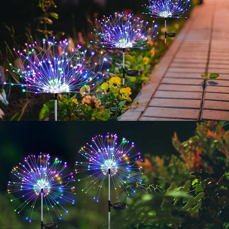 

Solar Firework Lights Decorative Solar Garden Lights Waterproof DIY Shape Landscape Outdoor Decor for Pathway Backyard Lawn