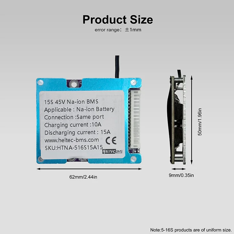 Heltec 3V Sodium-ion battery BMS 12V Protection Board 3-16S Wide Temp Overcharge