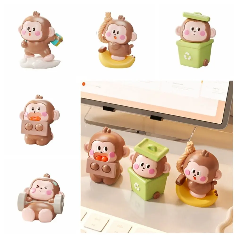 Resin Monkey Miniature Figurine Handmad Collectible Little Monkey Ornaments Cartoon Crafts Monkey Landscape Decoration