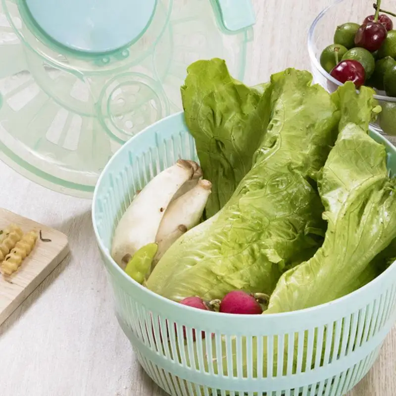 Joined Small Salad Spinner with Rotary Handle, Measuring Jug and Colander -  Quick and Easy Multi-Use Lettuce Spinner, Vegetable Dryer, Fruit Washer