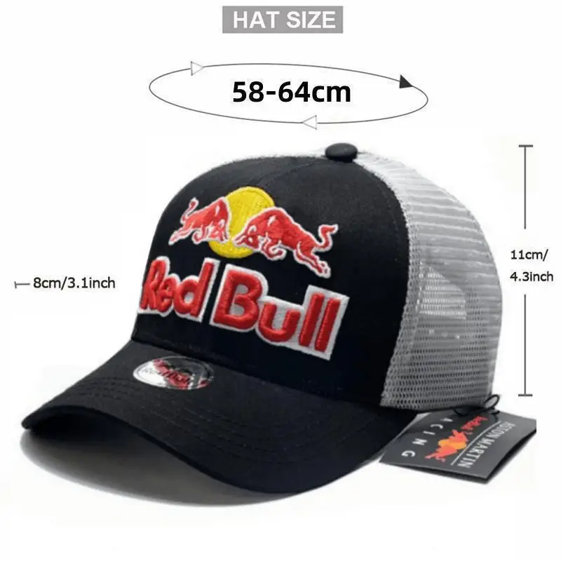 High quality Red Bull baseball cap, men's and women's cycling cap, mesh cap, fashionable embroidery, casual sports duckbill cap 2