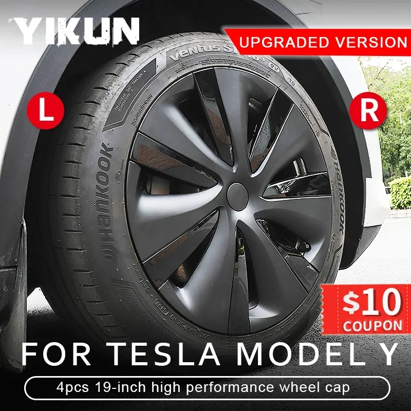 4PCS Wheel Hub Covers Performance Replacement Automobile Hubcap Full Rim Cover 19 Inch For Tesla Model Y wheel hub caps