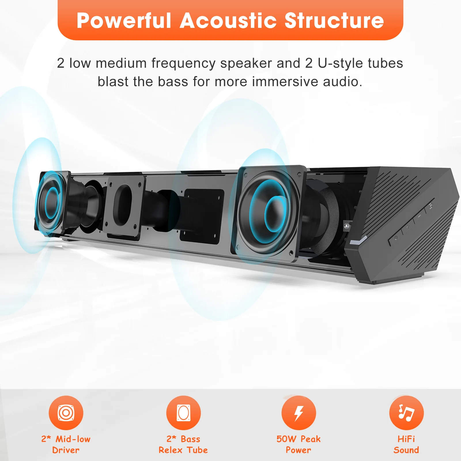 HIFI Powerful Bookshelf Speaker SE07 Desktop Audio Support USB