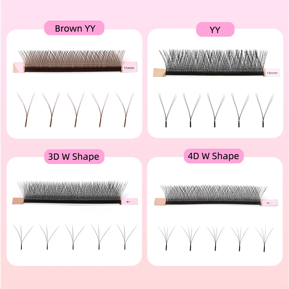 2D Y-förmige Wimpern Wimpernverlängerung 3D 4D W-förmige vorgefertigte russische Volumenwimpern Faux Mink Soft Light Natural Cross YY Lash – Detail 29