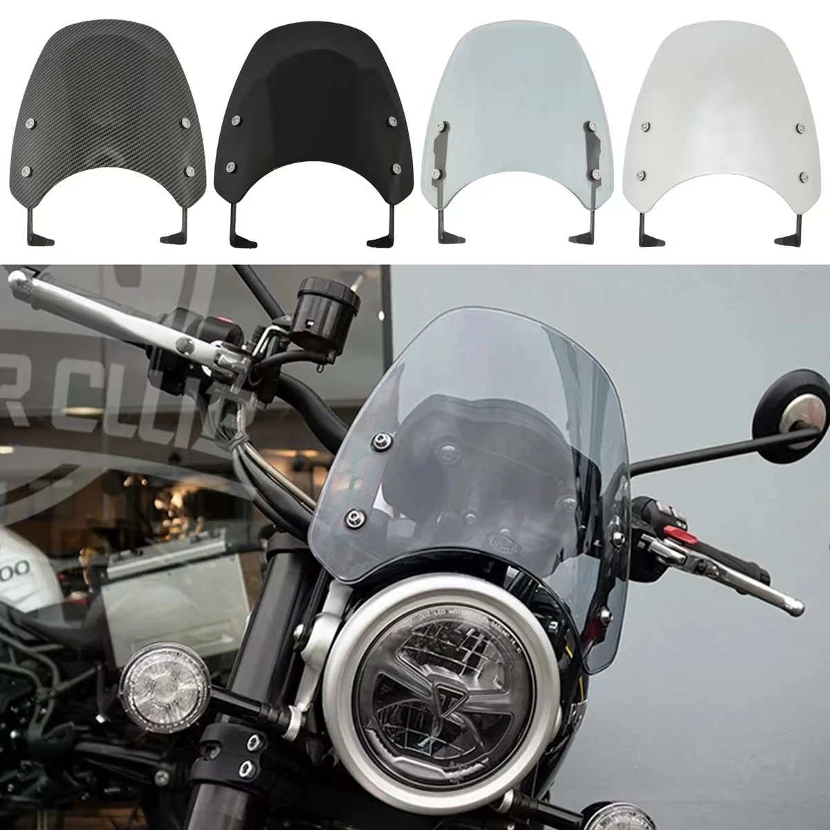 WindscreenScreenForTriumphStreetTwinWindDeflectorsBonneville