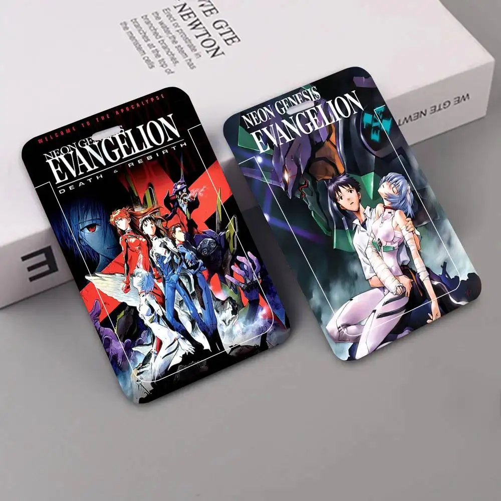 E-Evangelion 애니메이션 끈 열쇠고리용 끈 카드 홀더 학생증 홀더 넥밴드 카드 홀더 출입 통제