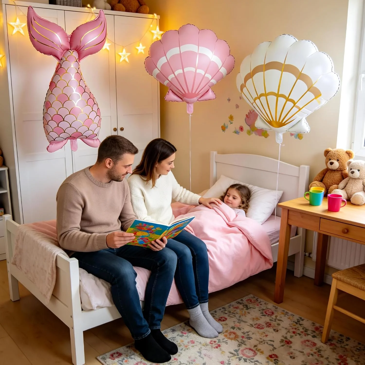 7-teiliges Meerjungfrauen-Ballon-Dekorationsset für Familienfeiern, Geburtstage, Hochzeiten, Festliche Dekoration, Zahlenballons – Detail 17
