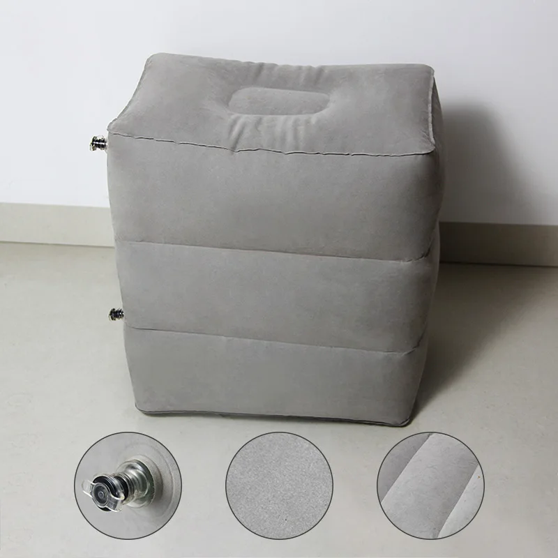 3 Layers Inflatable Pillow Travel Foot Rest Pillows Airplane Train Car Rest Cushion Storage Bag&Dust Cover Inflatable Pillow 4