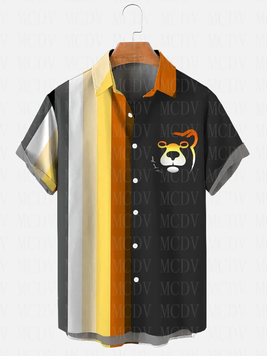 

Bear Pride Flag Printed Shirt Hawaiian Shirts Summer Women For Men Tops