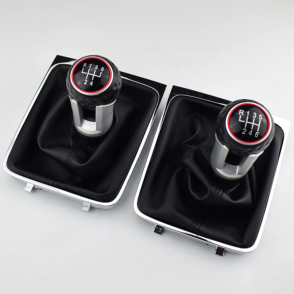 폭스바겐 VW 파사트 B6 2005-2011용 5단 6단 기어 헤드 블랙 시프트 노브 기어 노브 부트 가이터 프레임