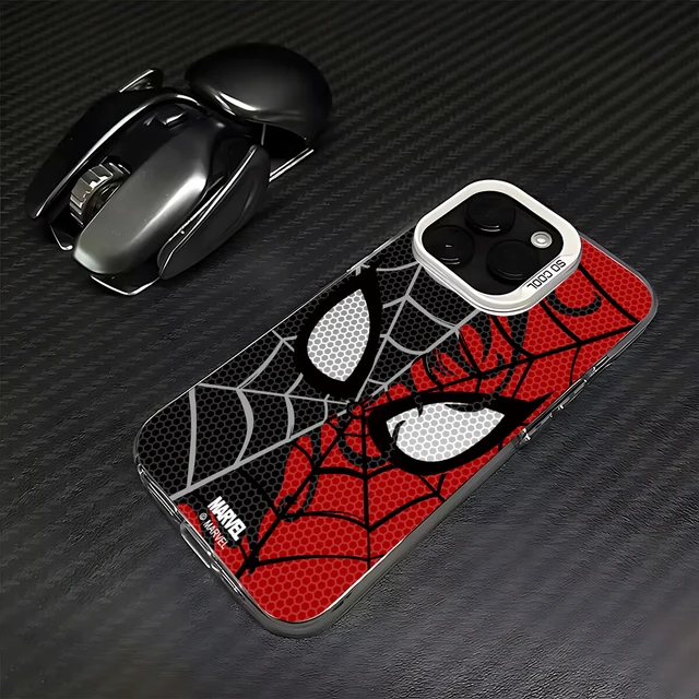 スパイダーネット黒赤スパイダーマン電話ケース iphone 16 15 14