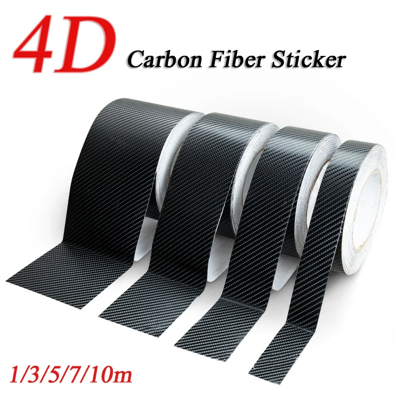 

10/7/5/3/1m 4D Carbon Fiber Car Sticker DIY Protector Strip Auto Interior Decor Anti Scratch Stickers Waterproof Protection Film