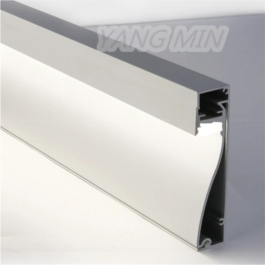 2M/PCS  Residential Wall Foot Line Skirting Board Drywall LED Aluminum Extrusion Profile with milky cover and  corner connectors