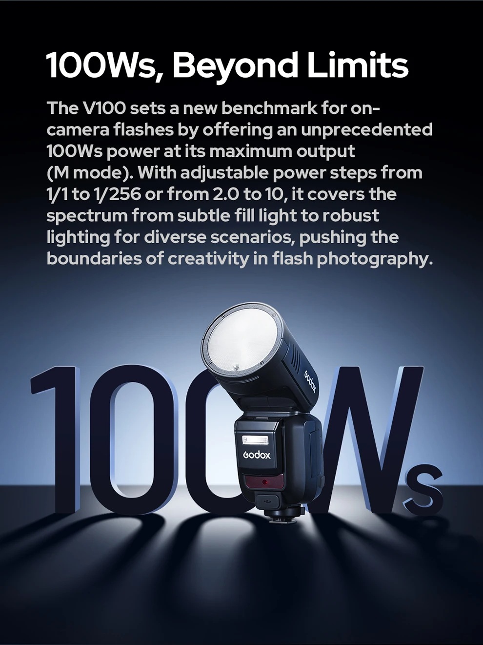Godox New V100 Round Head Camera Flash Wireless Transmission Speedlite Flash for
