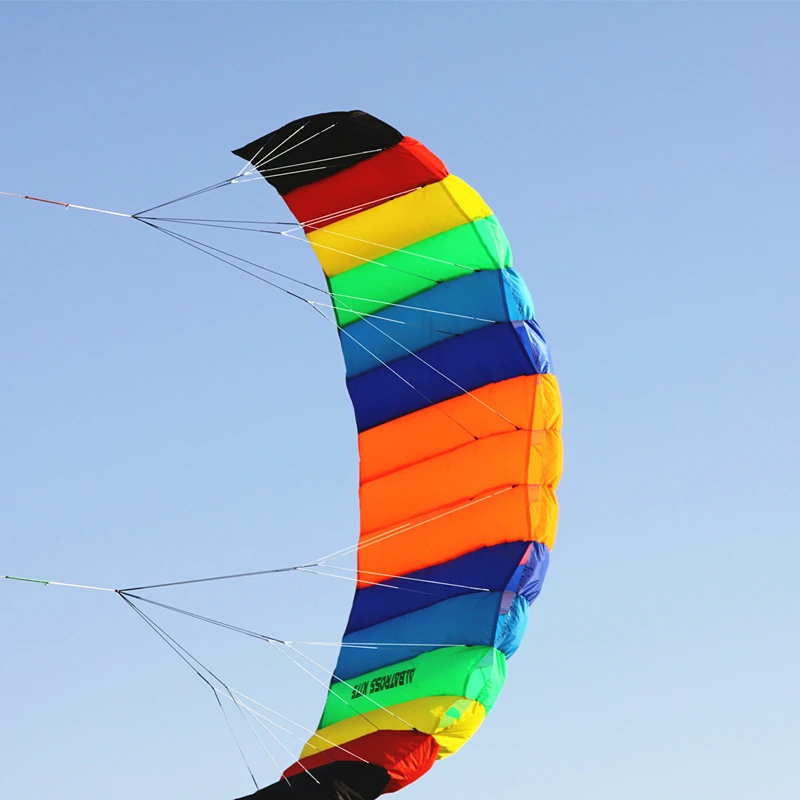 Dual Line Stunt Flying Power Kite Rainbow große weiche Drachen für Erwachsene Elektroschocker Schocker Kevlar Outdoor-Spiele Tierkoi – Detail 6