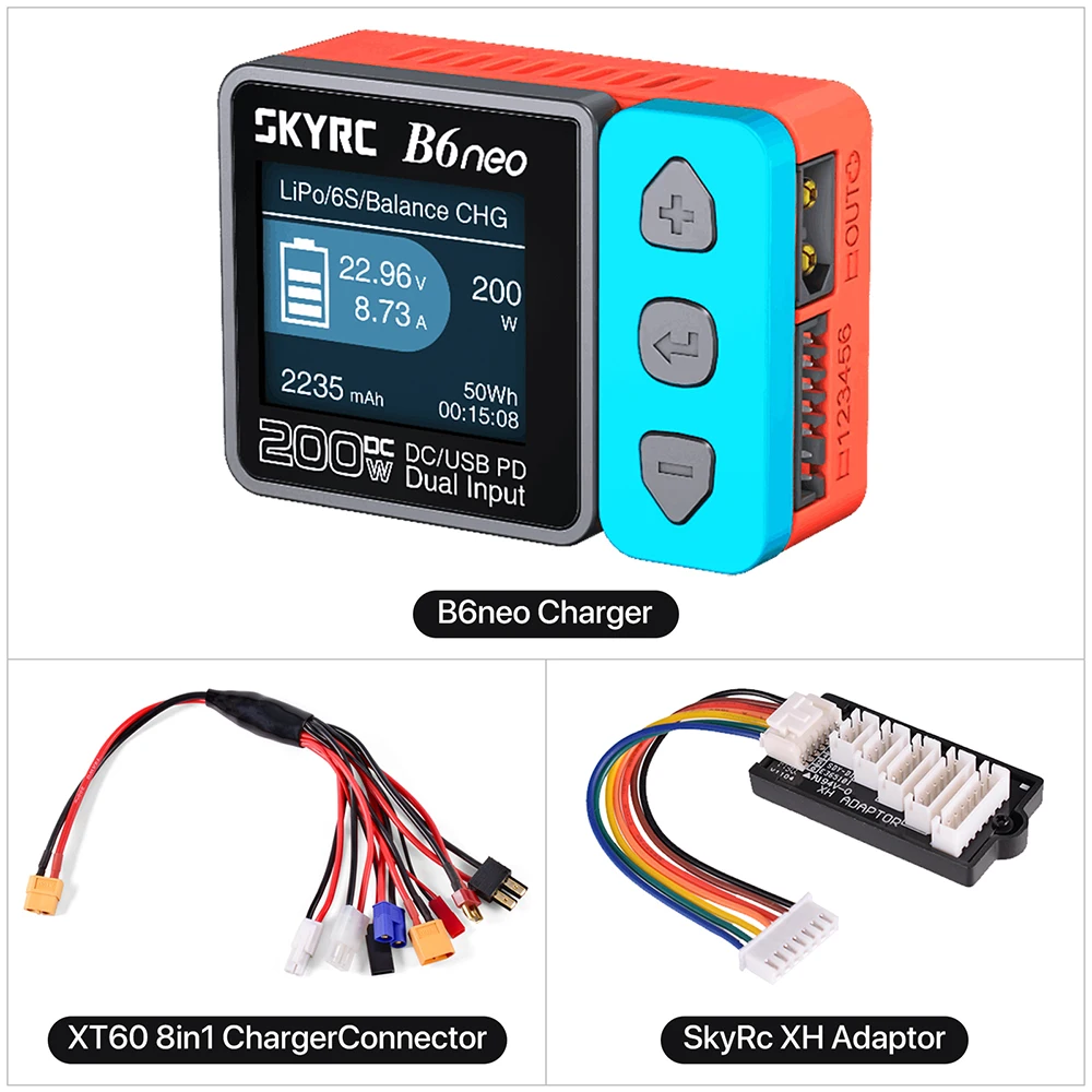 SKYRC B6neo 200W 充電器セット 2023 SkyRC B6neo スマート充電器 - DC 200W PD 80W バッテリー