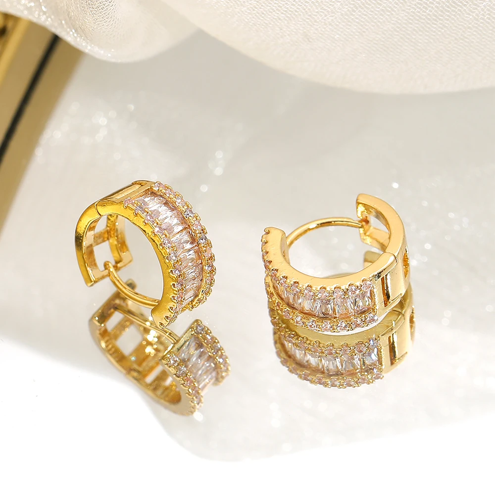 Studded Earrings Round Super Micro Inlaid Rhinestone Temperament Women Wedding Pendant Jewelry