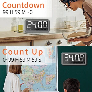 LED Großbild-Multifunktions-Timer wiederauf ladbar 99 Stunden Countdown Lernen Lesen Küche Kochen Backen Stoppuhr Timer – Detail 7