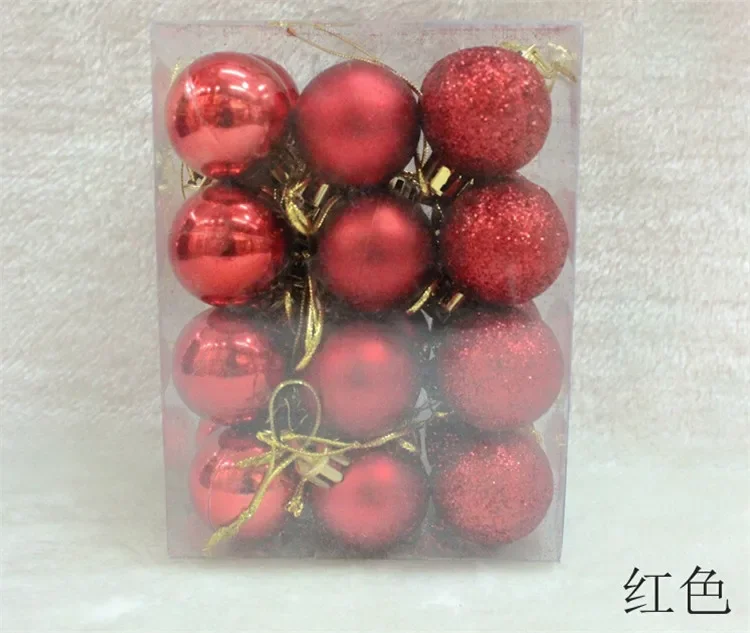 thumbnail image 1 of 24 bolas de Navidad de plástico para árbol de Navidad, doradas, rojas y rosas, decoración colgante para Navidad 2025, 1 of 5