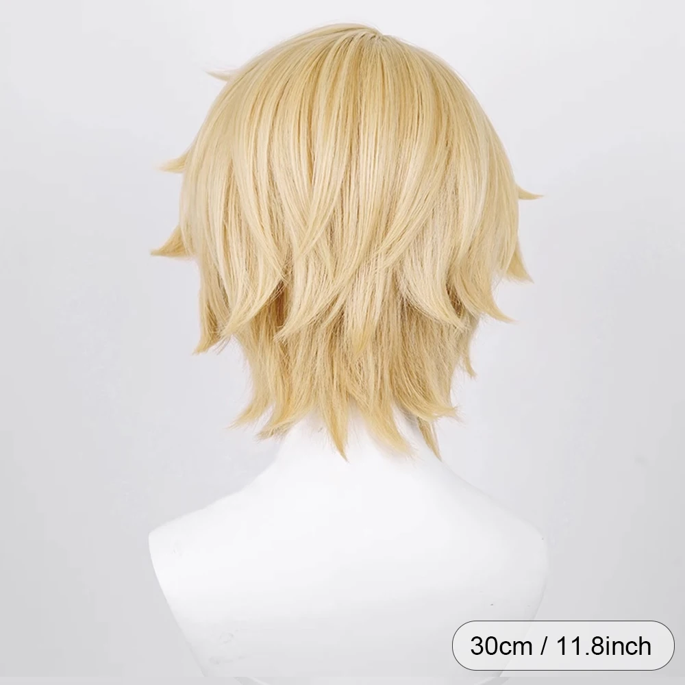 شعر مستعار أشقر صناعي قصير مستقيم مع الانفجارات لع...