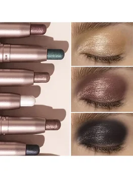 Heallor Double-head Eyeshadow Stick Diamond Shimmer Highlighter Pencil Pearl Pigment Long Lasting Cream Eye Shadow Matte Brush P - Thumbnail 8