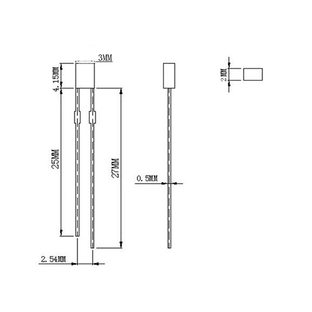 Cleiscry 100 pezzi, 2 x 5 x 7 mm, trasparenti, quadrati, 5 colori, diodo a LED, bianco, giallo, rosso, verde, blu, elettronico, per progetti scientifici, scuole e progetti fai da te