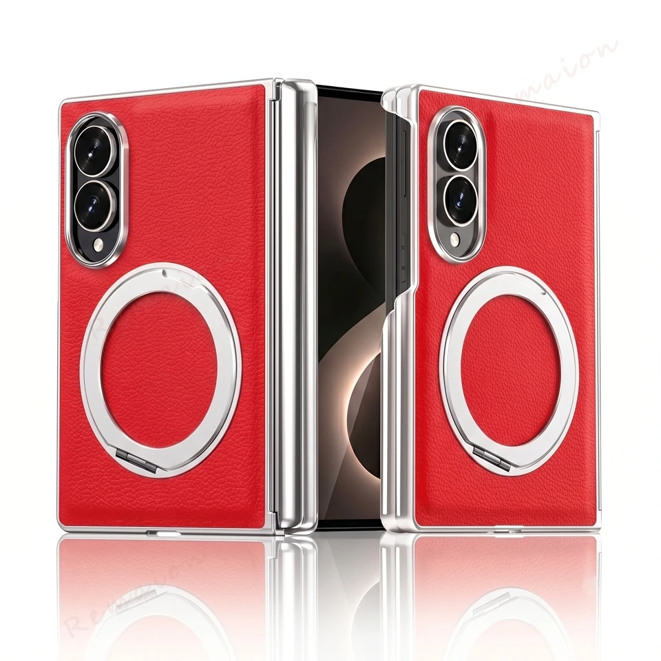 Leather 360° Stand Magnetic Phone Case with MagSafe - Shockproof Luxury Cover