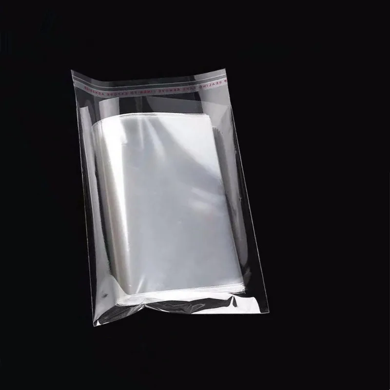 100pcs transparent OPP self-adhesive glass paper bag, self sealing packaging bag for candy, biscuits, toys and party gifts 4
