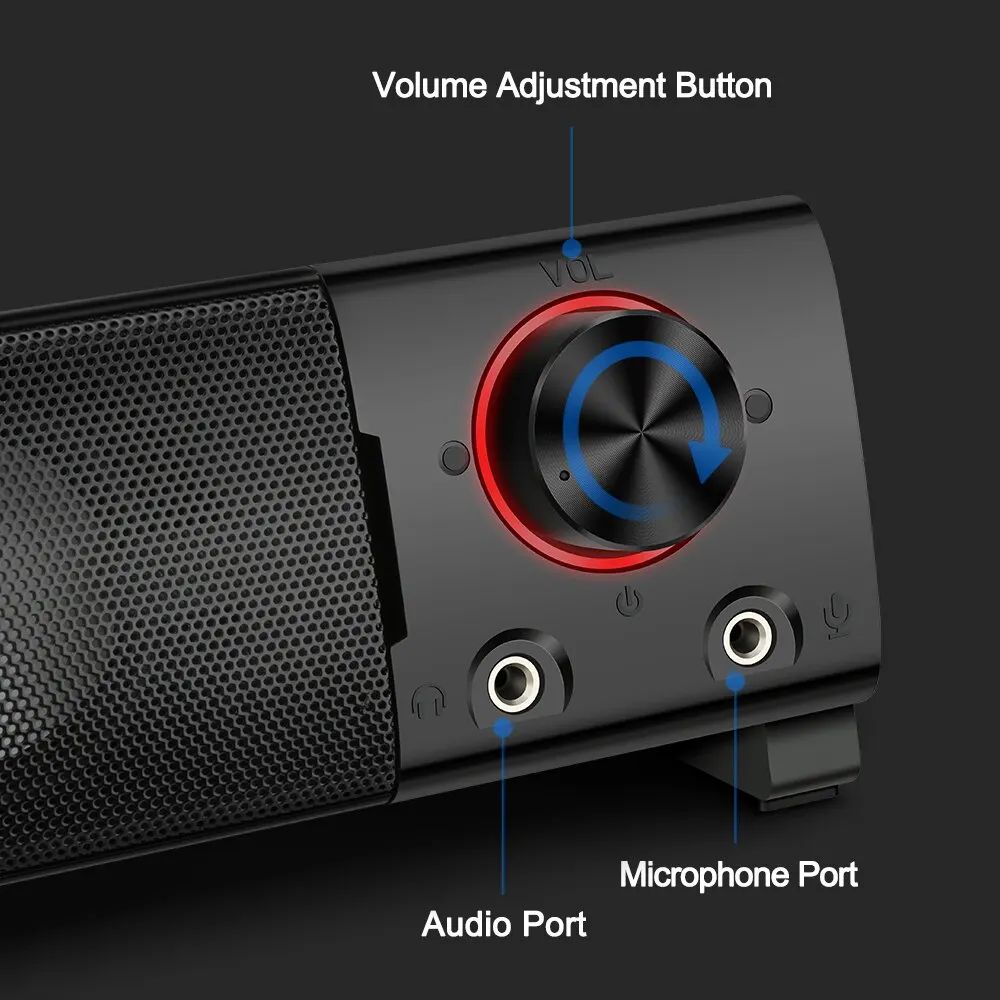 Computer Speakers REDRAGON Orpheus GS550 Aux 3.5mm Stereo Surround Music Smart Speakers Column Sound Bar Computer PC Home Notebook TV Loudspeakers