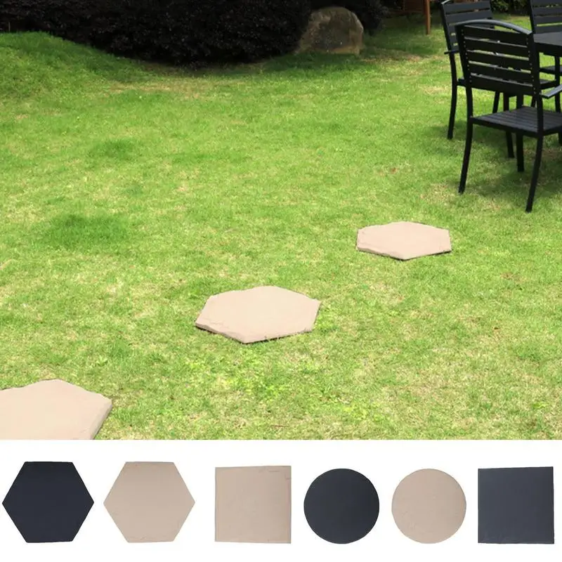 4pcs Garden Stepping Stones With Ground Stakes Garden Decoration Decorative Outdoor Walkway Stones For Park